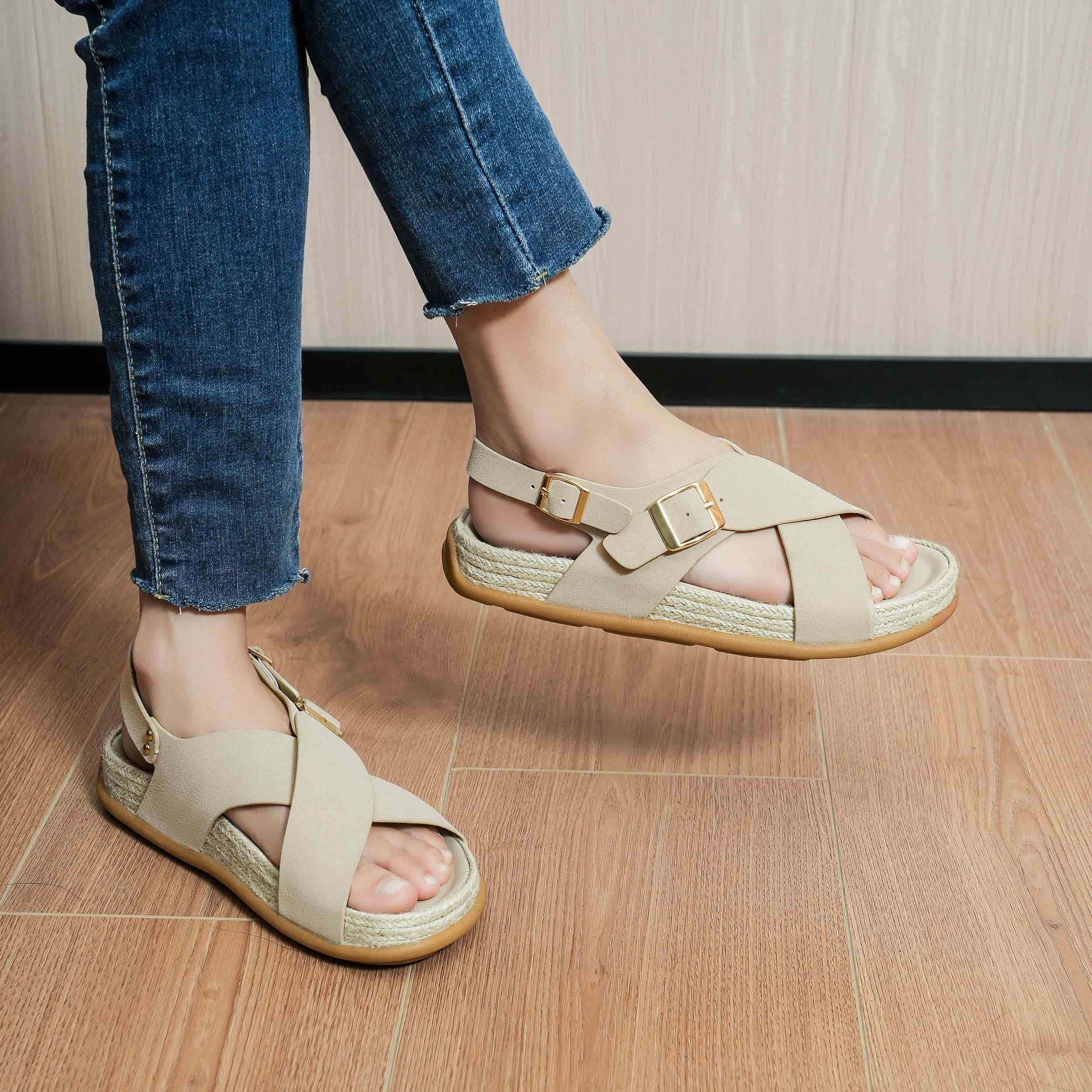 SANDALE PER FEMRA DN88087-4 KHAKI       